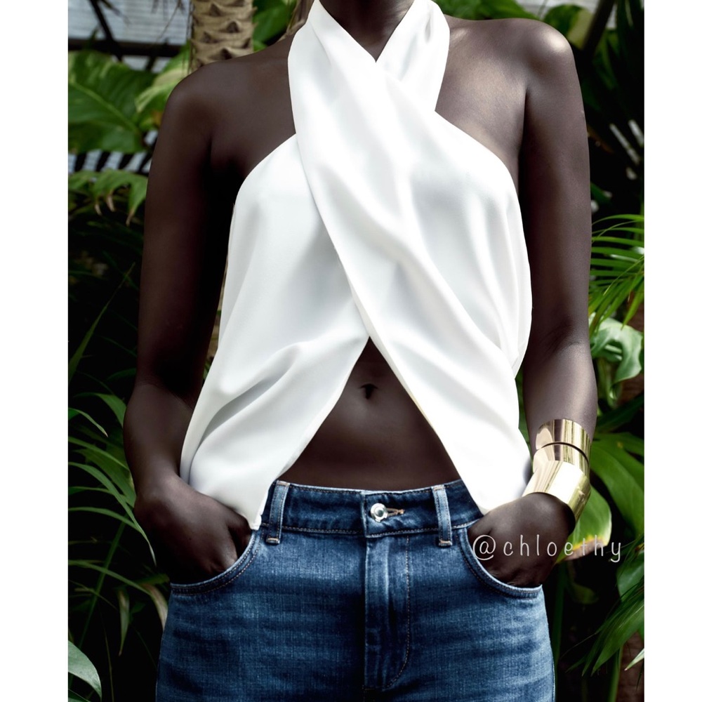 Zara CROSSED HALTER TOP
